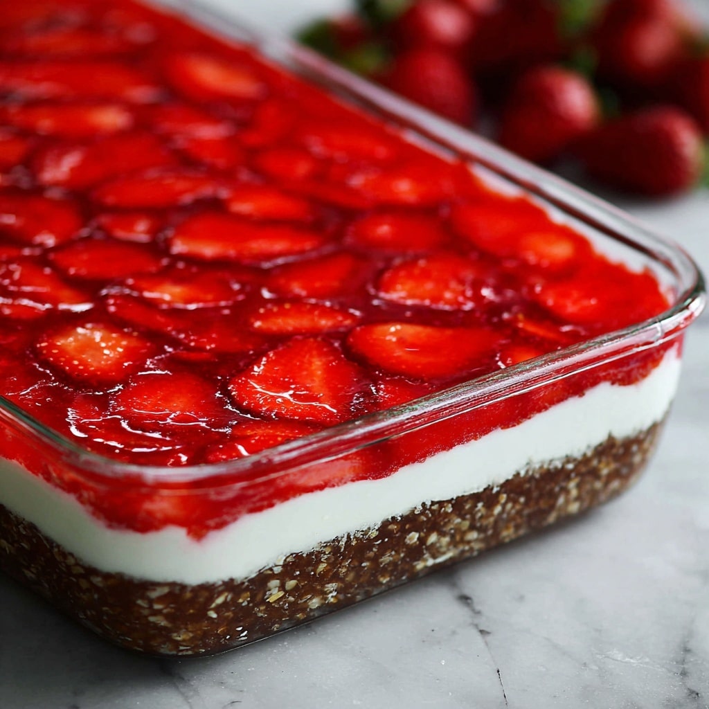 Strawberry Jello Pretzel Salad Recipe - Recipe Image
