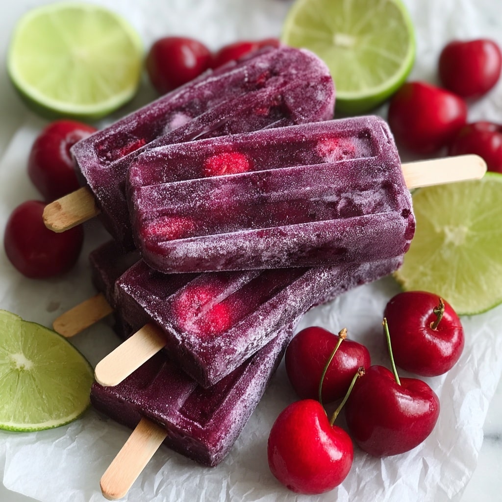 Cherry Lime Ice Pops Recipe