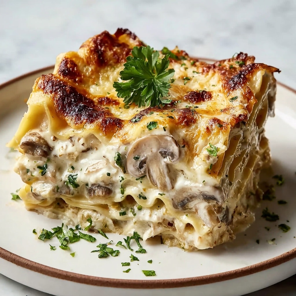Creamy Mushroom Lasagna (Meatless) Recipe - Recipe Image