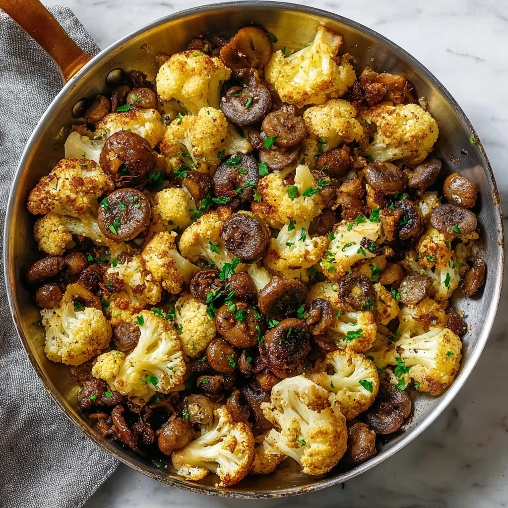 Garlic Cauliflower Mushroom Skillet Recipe - Recipe Image