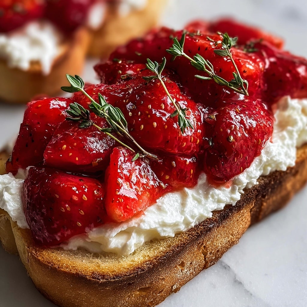 Roasted Strawberry Whipped Ricotta Toast Recipe