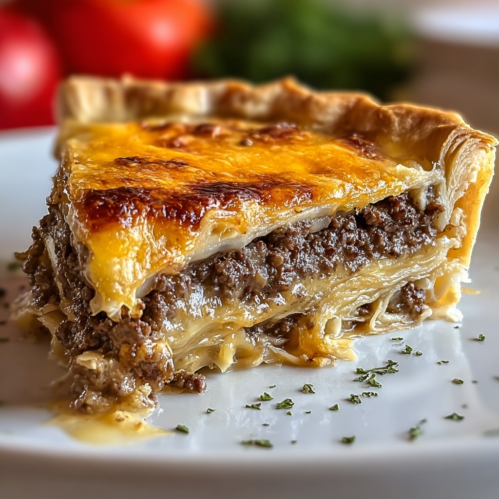 Classic American Cheeseburger Pie Recipe - Recipe Image