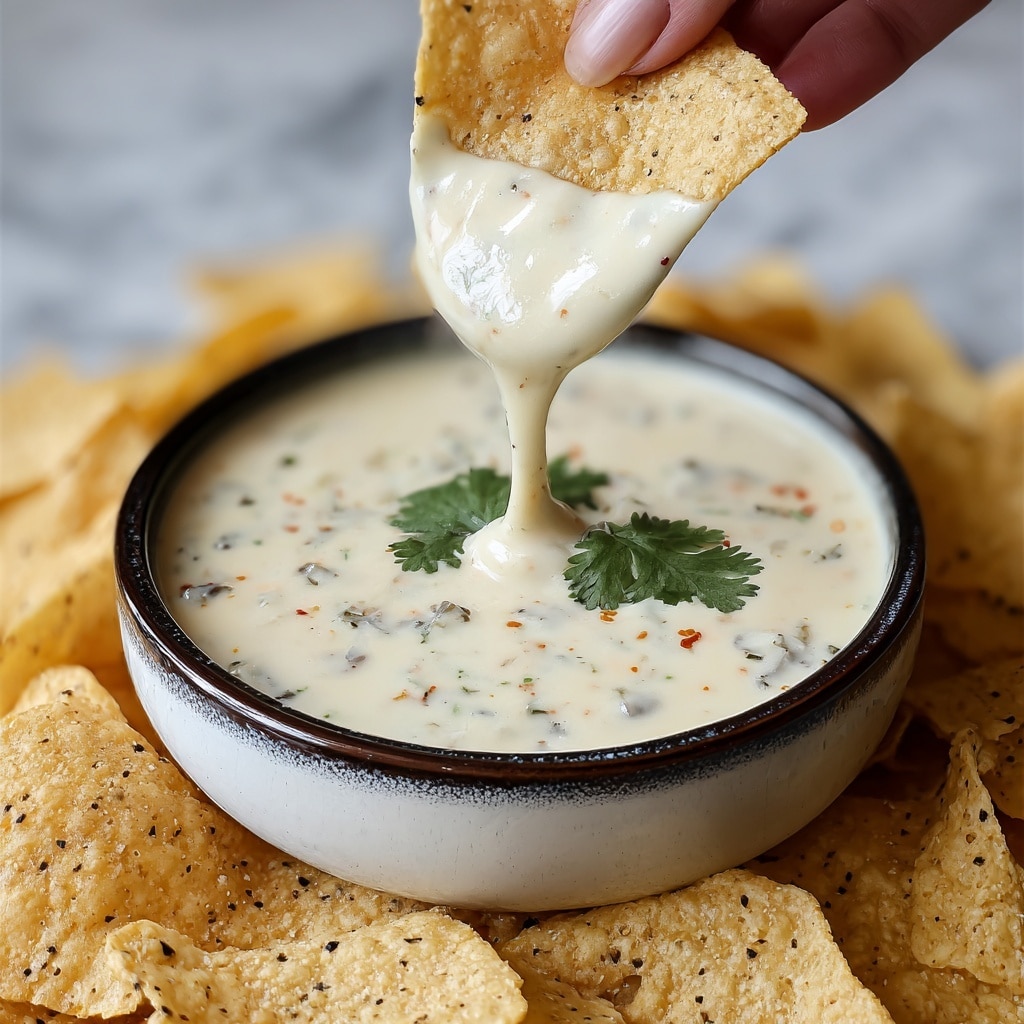 Mexican Restaurant Style White Cheese (Queso) Dip Recipe