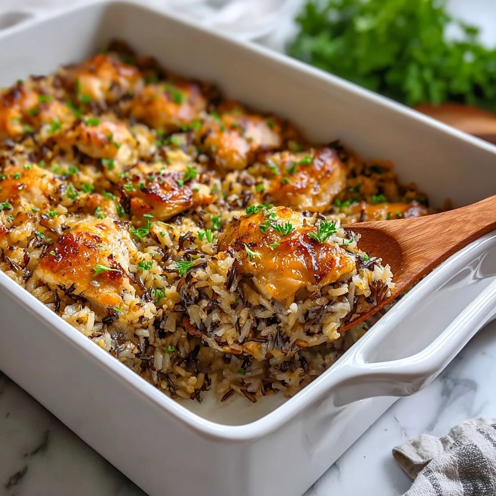 Creamy Chicken Wild Rice Casserole Recipe - Recipe Image