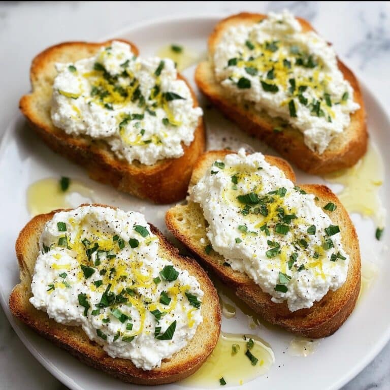 Lemon Herb Whipped Ricotta Toasts Recipe