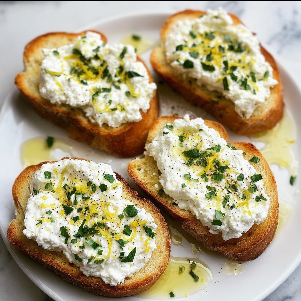 Lemon Herb Whipped Ricotta Toasts Recipe