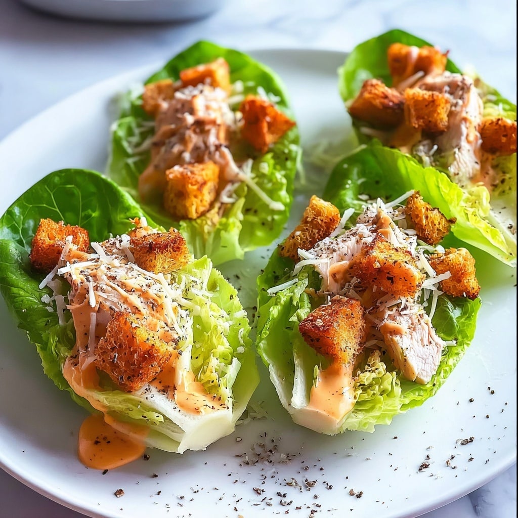 Mini Chicken Caesar Boats Recipe - Recipe Image