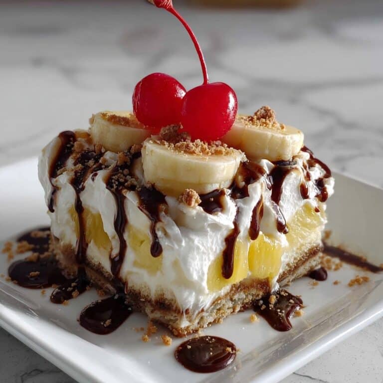 No Bake Banana Split Cake Recipe