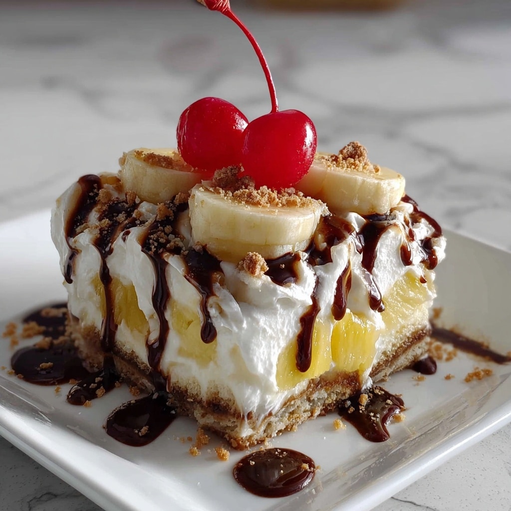 No Bake Banana Split Cake Recipe