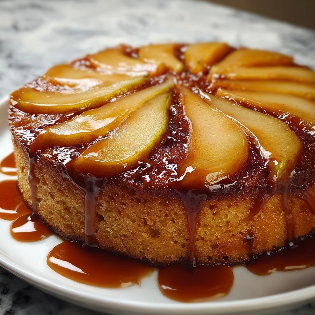 Pear Cinnamon Upside-Down Cake Recipe - Recipe Image