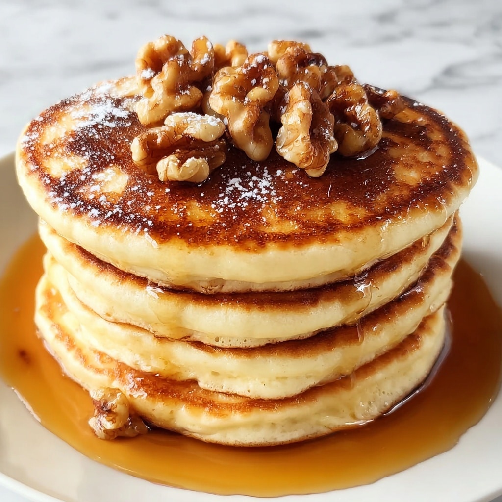 Maple Walnut Pancakes with Cinnamon Butter Recipe - Recipe Image