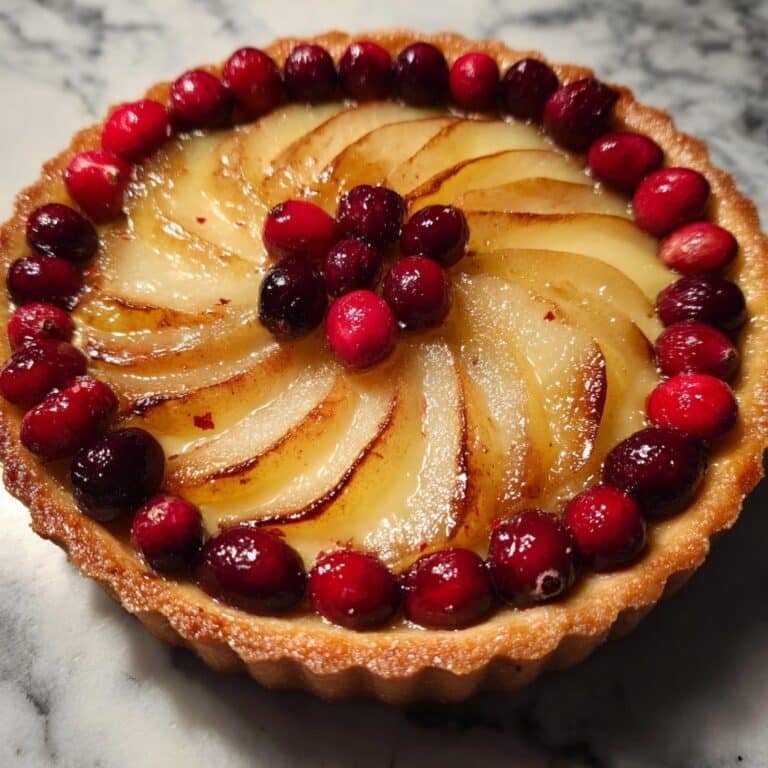 Roasted Pear Cranberry Tart Recipe