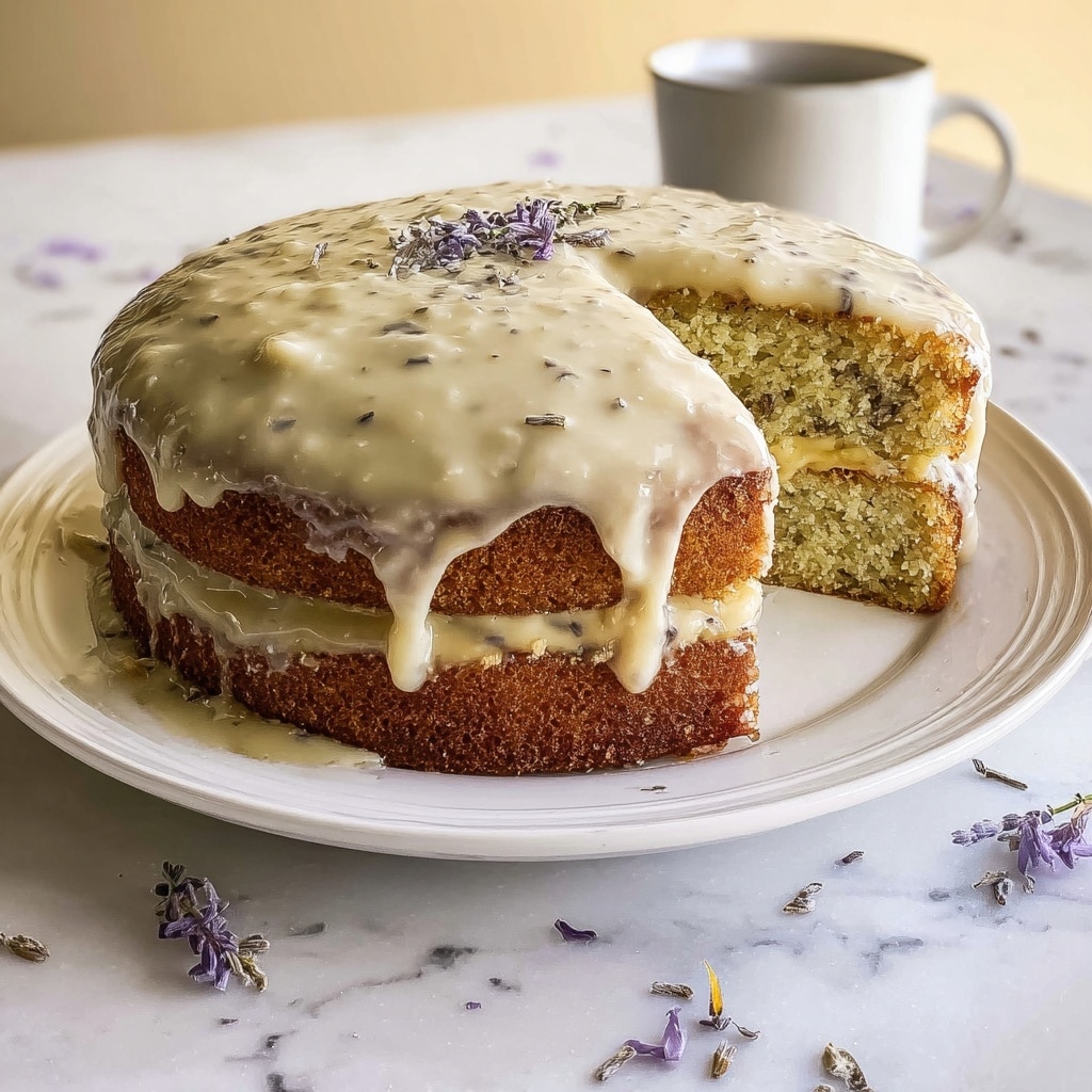 Grey Lavender Cake with Honey Lemon Glaze Recipe