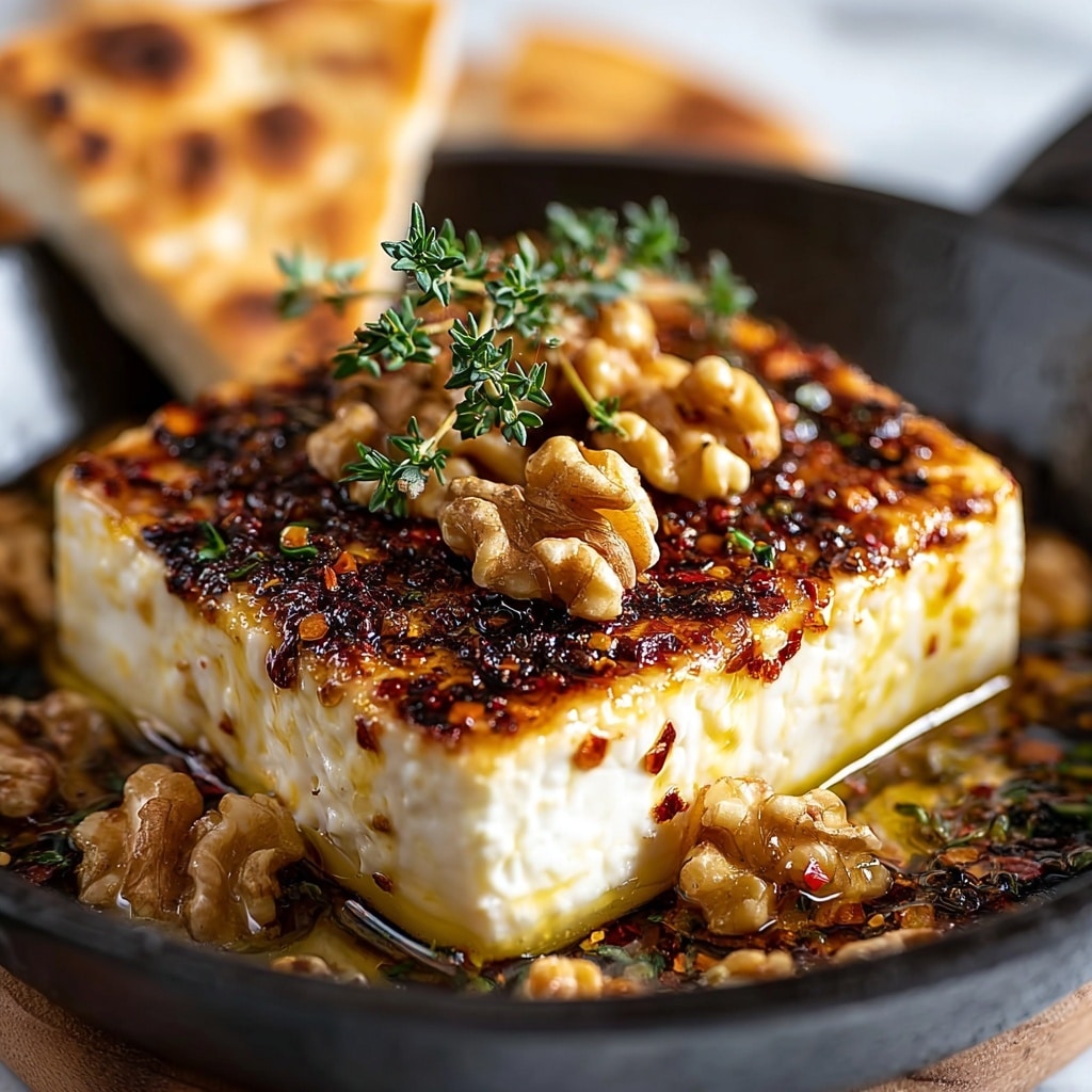 Caramelized Feta with Chili-Honey – Irresistible & Easy Appetizer Recipe - Recipe Image