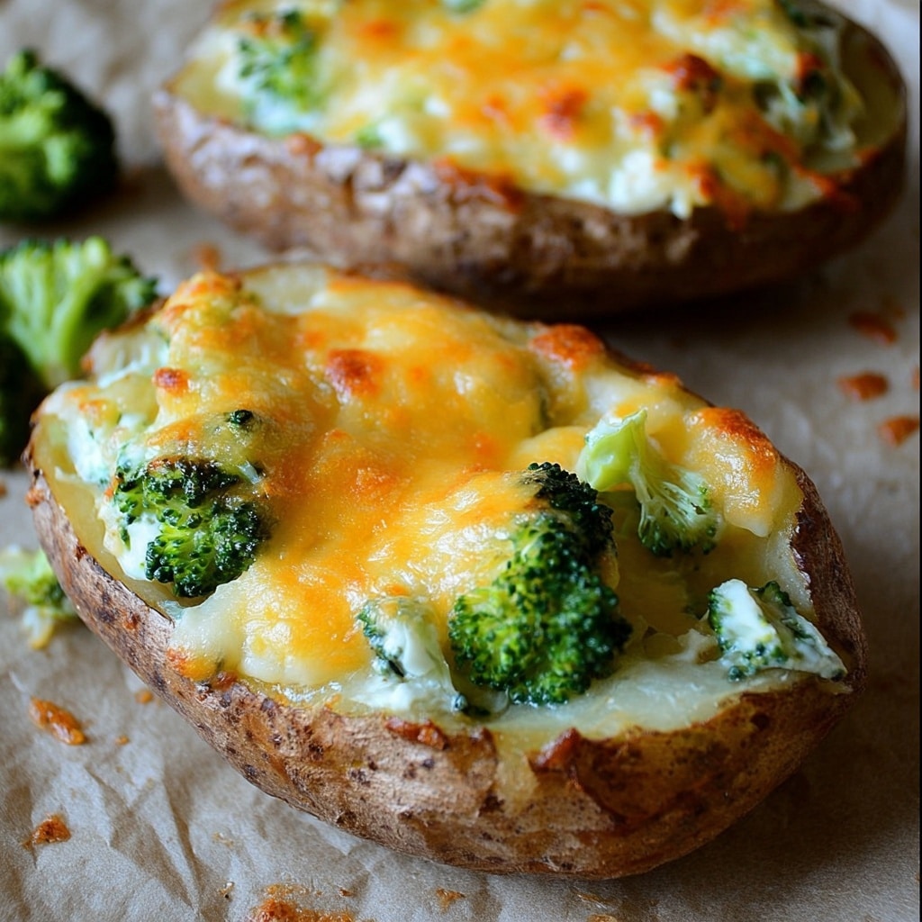 Cheesy Broccoli Twice-Baked Potatoes Recipe - Recipe Image