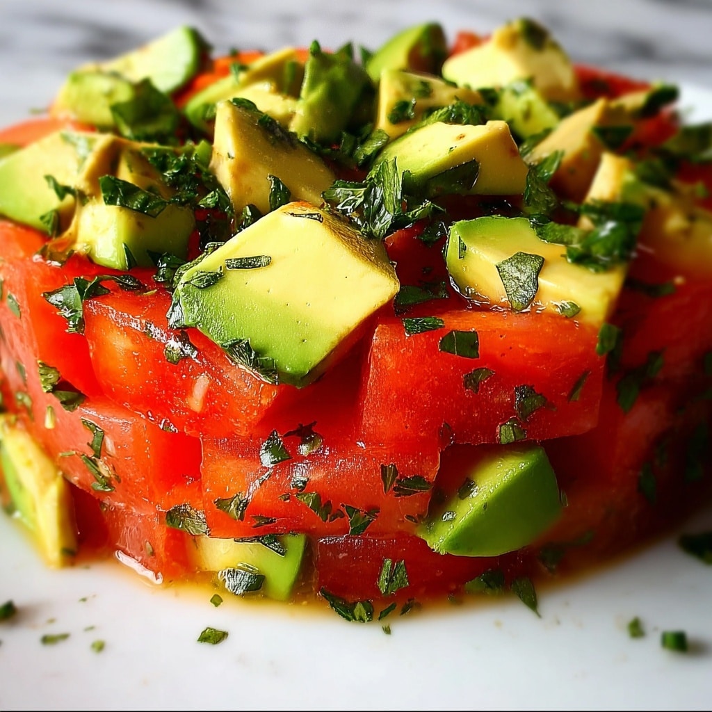 Delightful Watermelon Avocado Salad for Summer Refreshment Recipe - Recipe Image