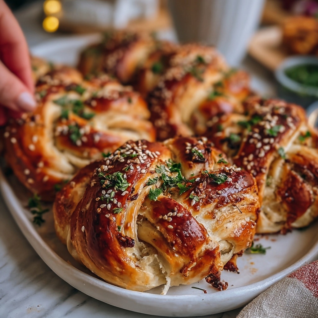 Garlic Herb Stuffed Sourdough Bread Recipe - Recipe Image