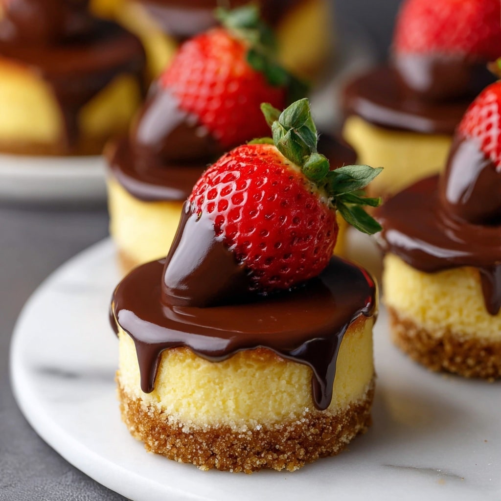 Chocolate-Dipped Strawberry Mini Cheesecakes Recipe