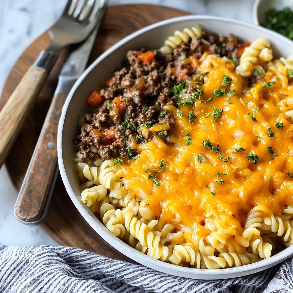 One Pot Cheeseburger Casserole Recipe - Recipe Image