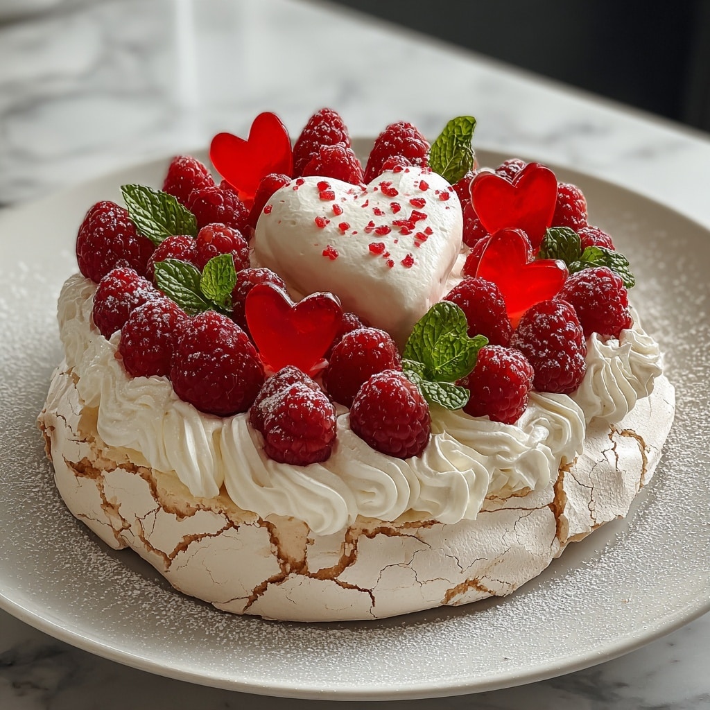 Heart-Shaped Pavlova with Mixed Berries and Cream Recipe