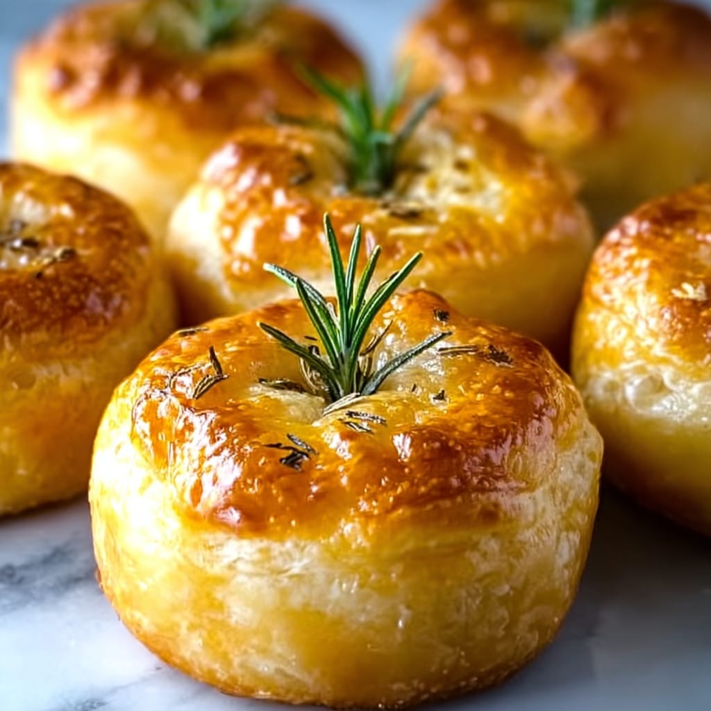 Golden Crust Garlic Rosemary Focaccia Muffins Recipe