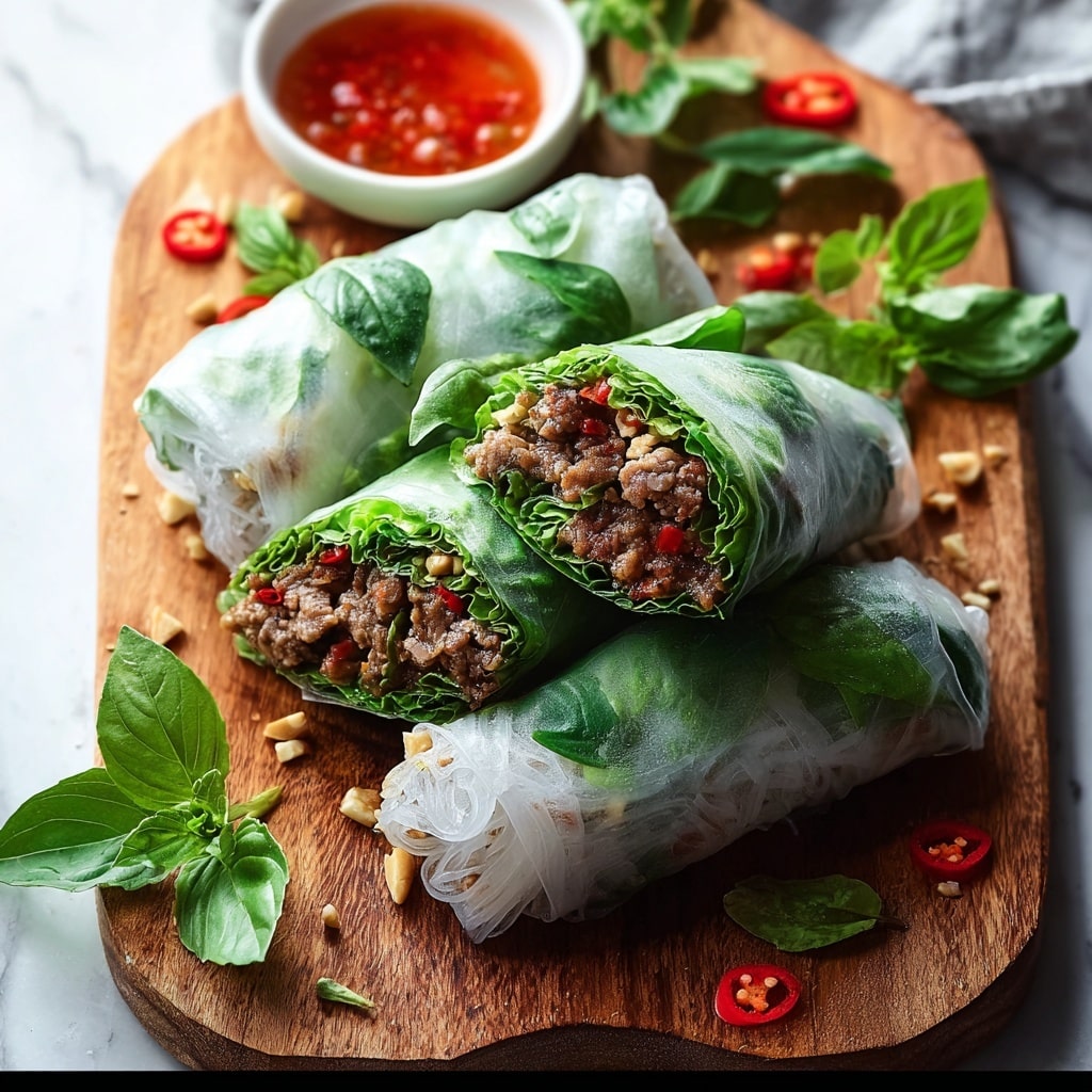 Thai Basil Beef Rolls Recipe - Recipe Image