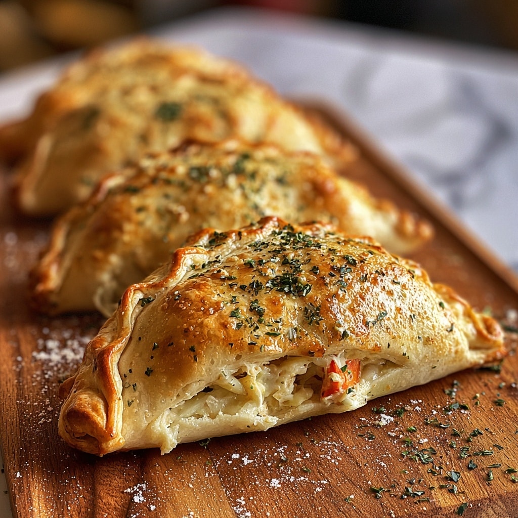 Crispy Chicken Alfredo Air Fryer Calzones Recipe