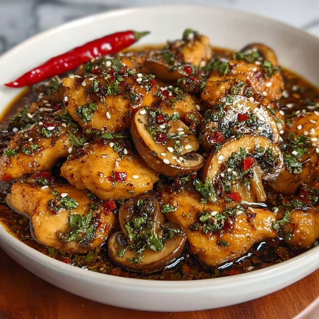 Black Pepper Chicken with Mushrooms Recipe