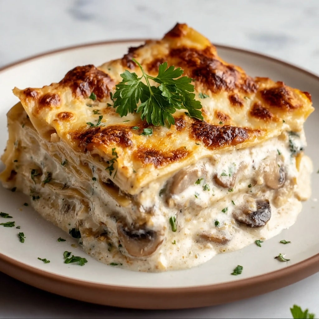Creamy Mushroom Lasagna (Meatless) Recipe