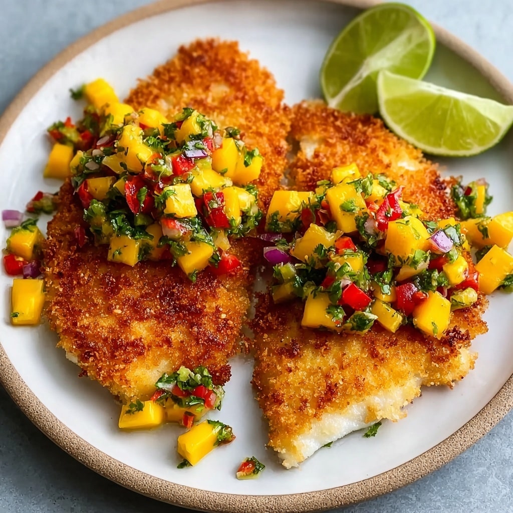 Coconut Crusted Fish with Mango Salsa Recipe - Recipe Image