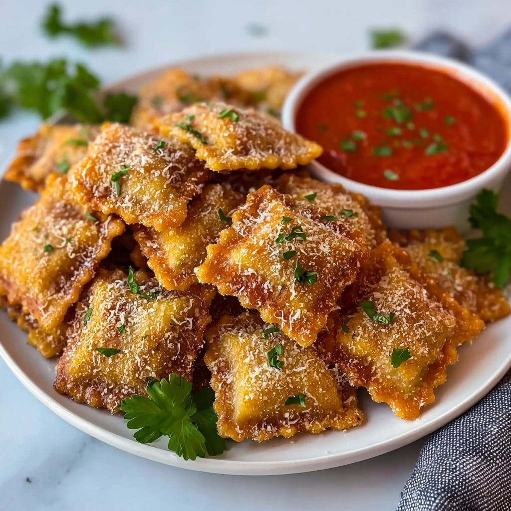 Crispy Air Fryer Ravioli with Parmesan and Italian Seasoning Recipe - Recipe Image