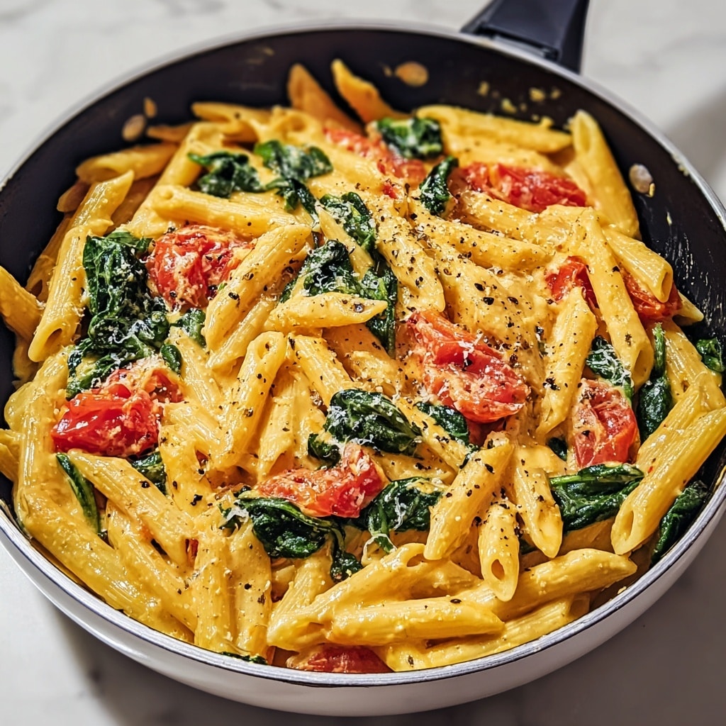 Delicious Spinach Tomato Pasta Recipe - Recipe Image