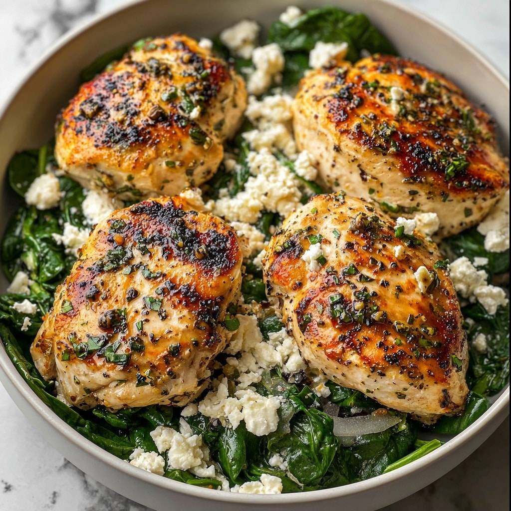 Easy Chicken Breast with Feta and Spinach Recipe - Recipe Image
