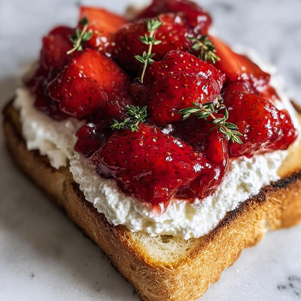 Roasted Strawberry Whipped Ricotta Toast Recipe - Recipe Image