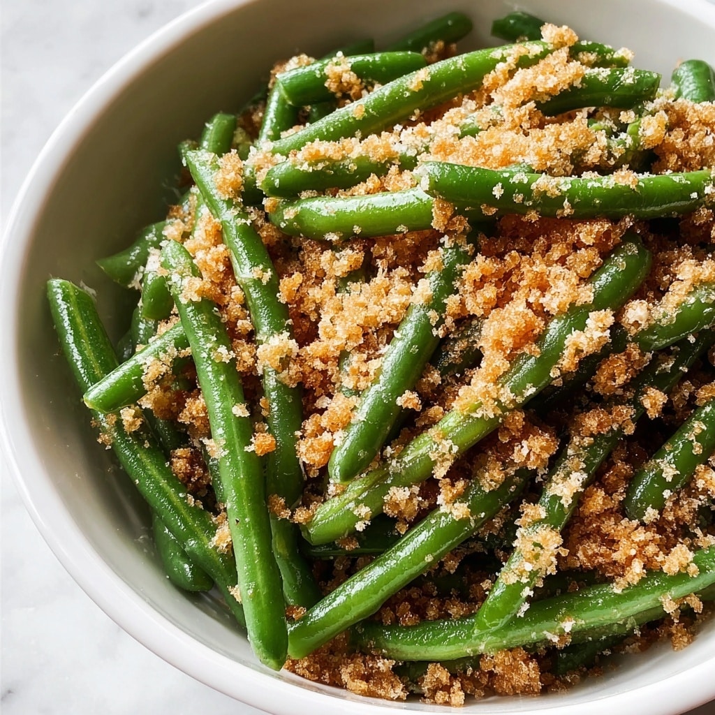 Italian Green Beans with Garlic, Parmesan, and Toasted Breadcrumbs Recipe - Recipe Image