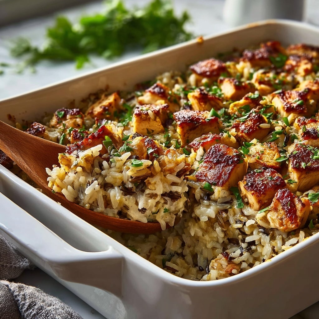 Creamy Chicken Wild Rice Casserole Recipe - Recipe Image