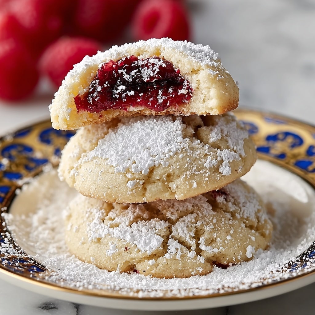 Raspberry-Filled Almond Snow Cookies Recipe