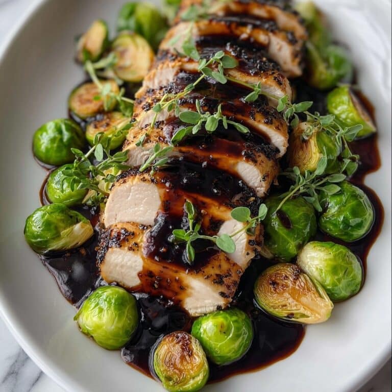 Balsamic Glazed Brussels & Chicken Recipe