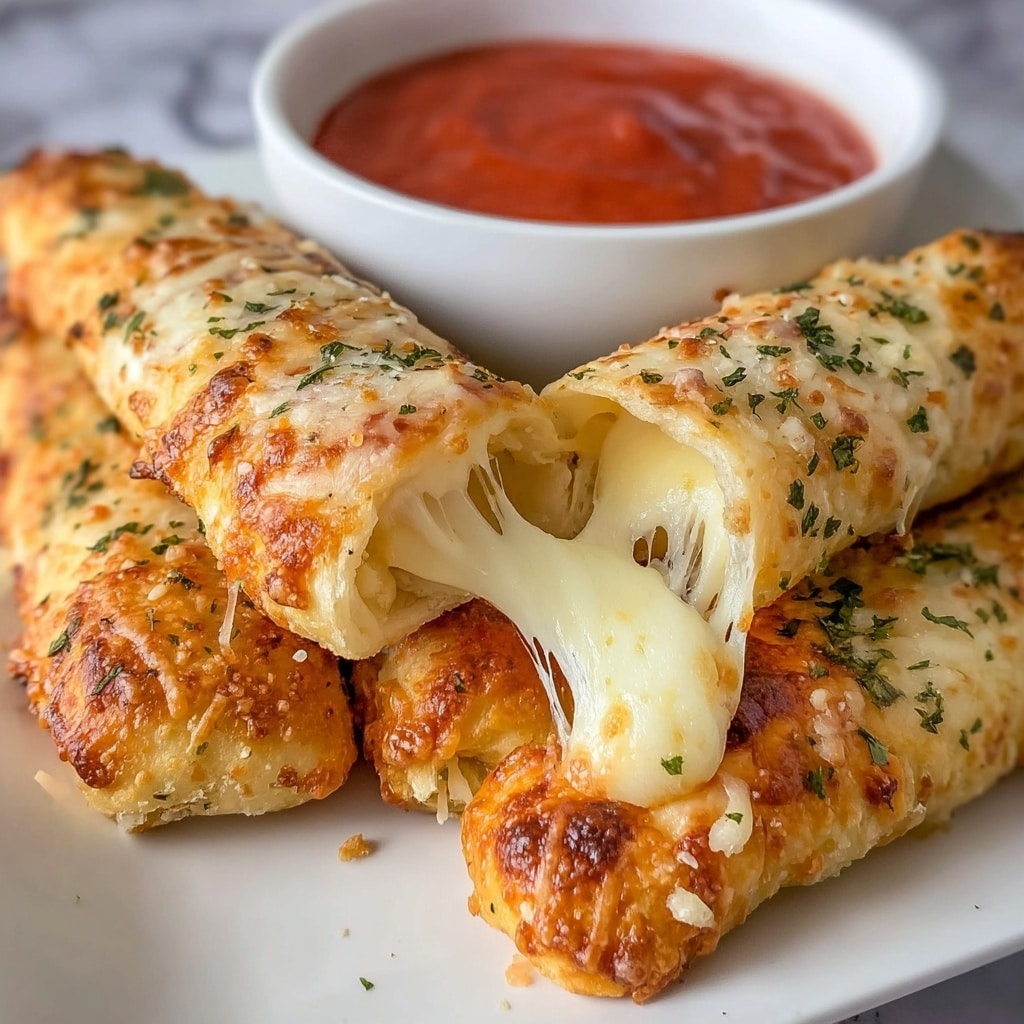 Garlic Herb Cheese-Stuffed Breadsticks Recipe