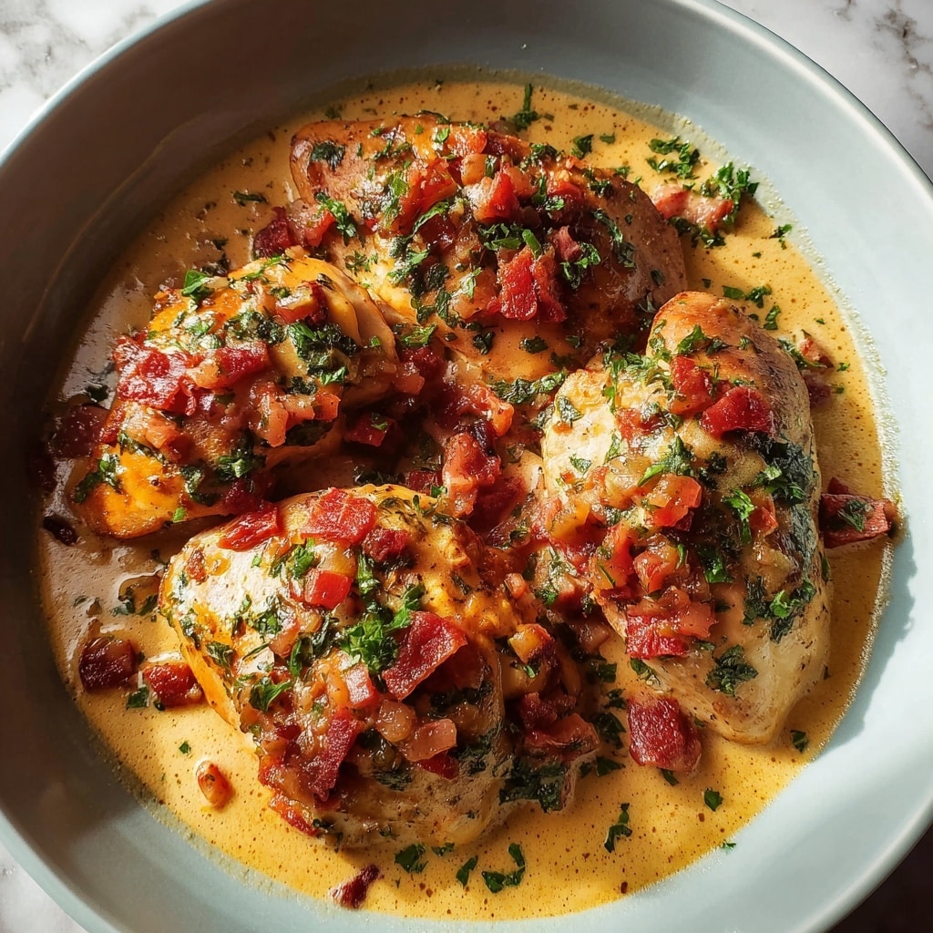 Slow Cooker Creamy Tomato Basil Chicken Recipe - Recipe Image