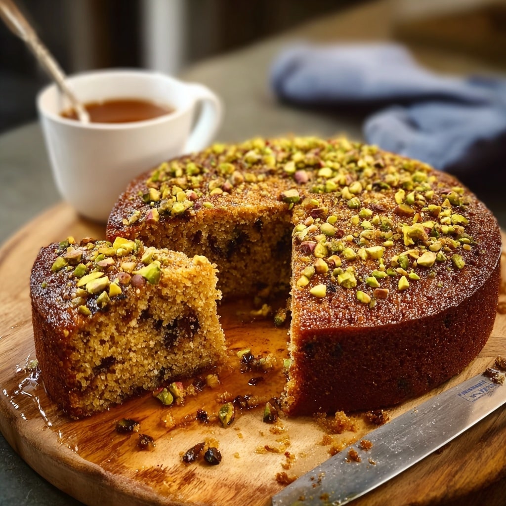 Sticky Mandarin Date Cake with Pistachios Recipe - Recipe Image