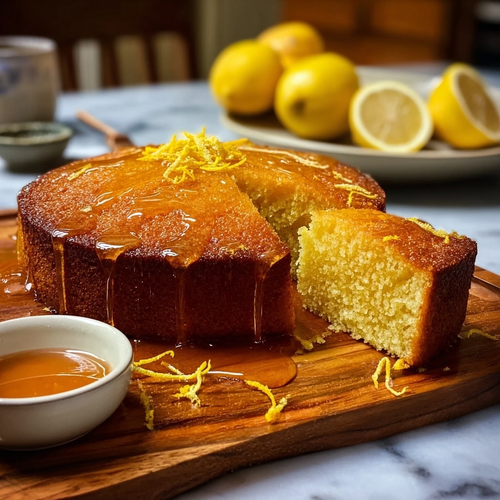 Semolina Cake with Yogurt and Lemon Zest Drizzle Recipe - Recipe Image