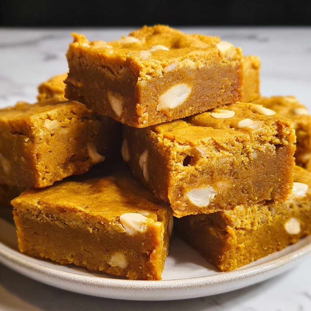 Spiced Pumpkin Blondies with White Chocolate Recipe - Recipe Image