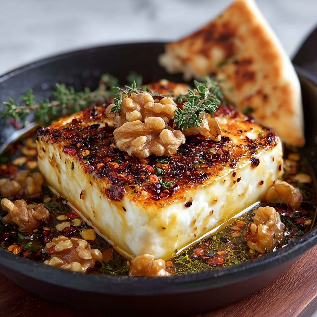 Caramelized Feta with Chili-Honey – Irresistible & Easy Appetizer Recipe - Recipe Image