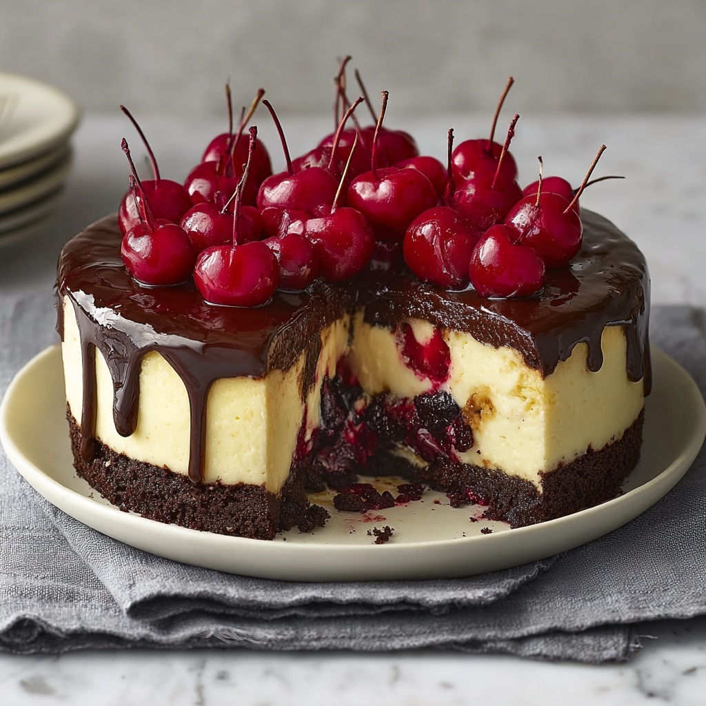 Chocolate Cherry Cheesecake Recipe - Recipe Image