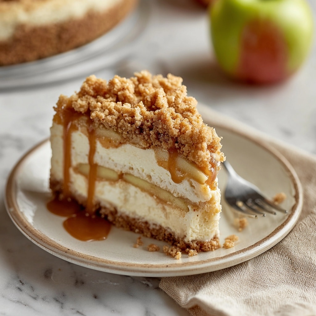 Apple Crisp Cheesecake Recipe - Recipe Image