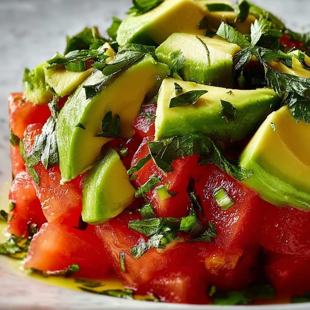 Delightful Watermelon Avocado Salad for Summer Refreshment Recipe - Recipe Image