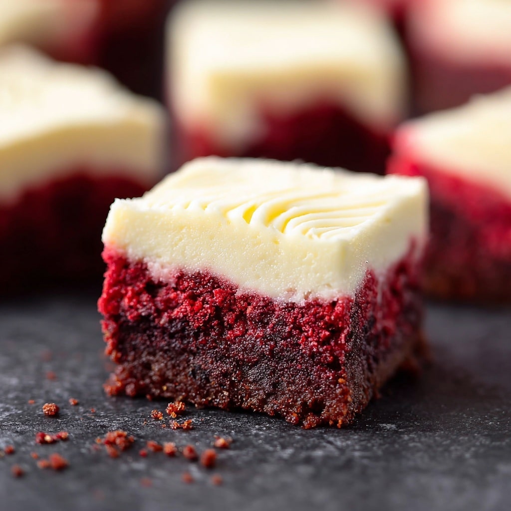 Red Velvet Brownies with White Chocolate Buttercream Frosting Recipe - Recipe Image