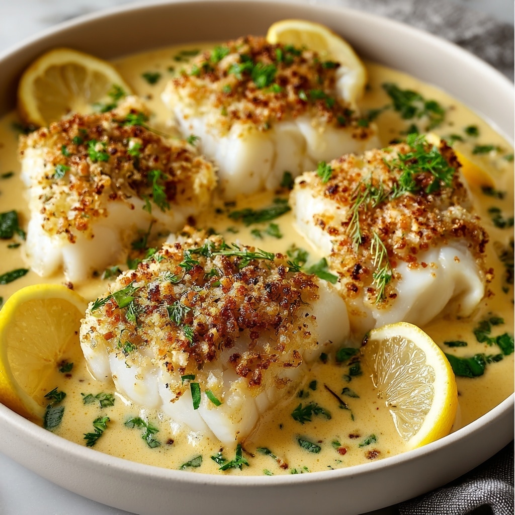 Baked Cod in Coconut Lemon Cream Sauce Recipe - Recipe Image