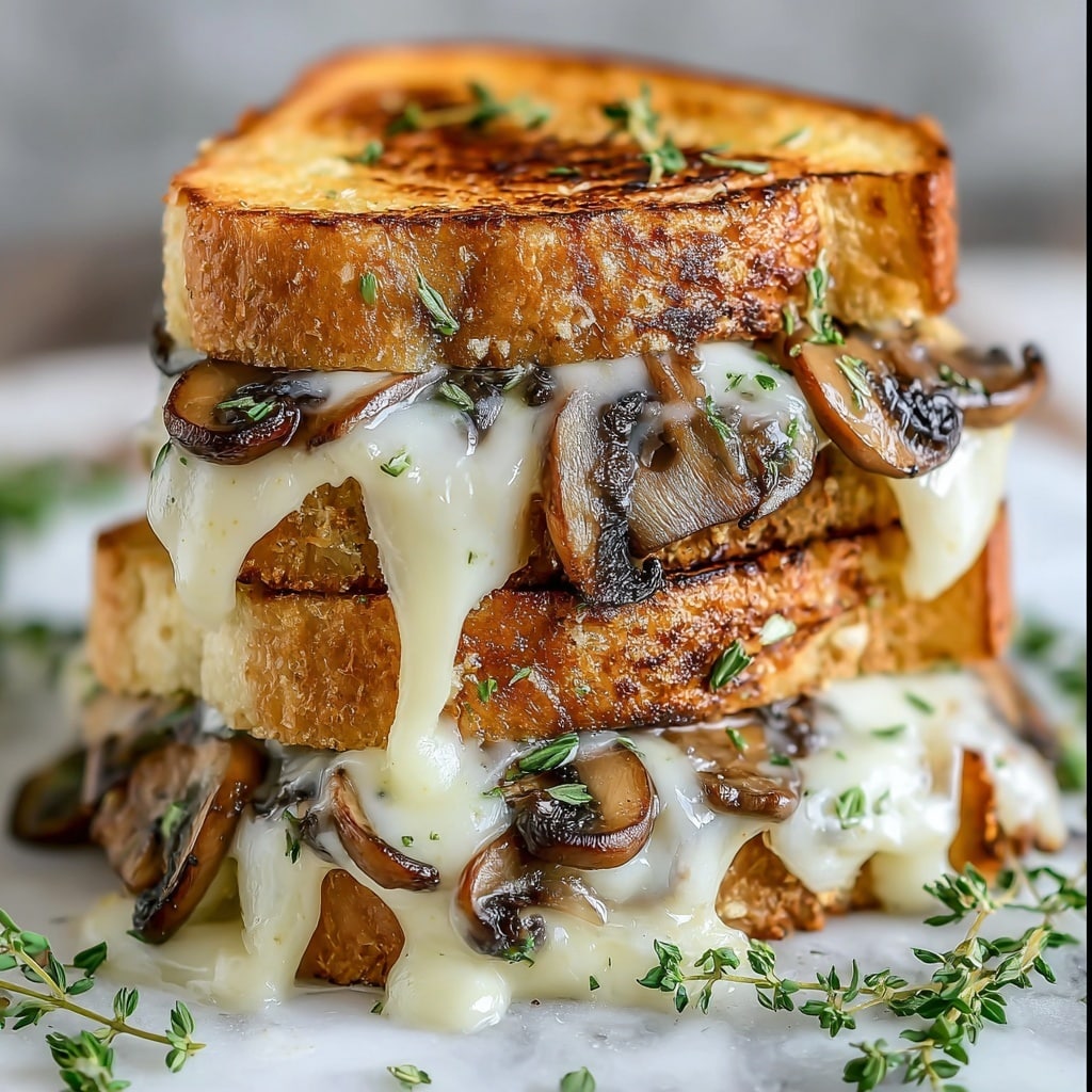 Garlic Mushroom Grilled Cheese Recipe - Recipe Image